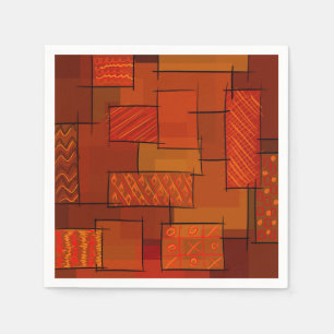Rechtecke, Patchworkmuster, Doodle. Bruchquilt Serviette