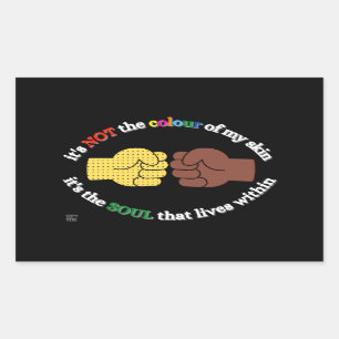 rechteckige Aufkleber "END RACISM"