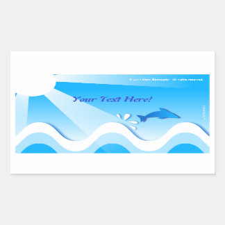 Rechteckige Aufkleber für das Dolphin-Meer (Ihr Te