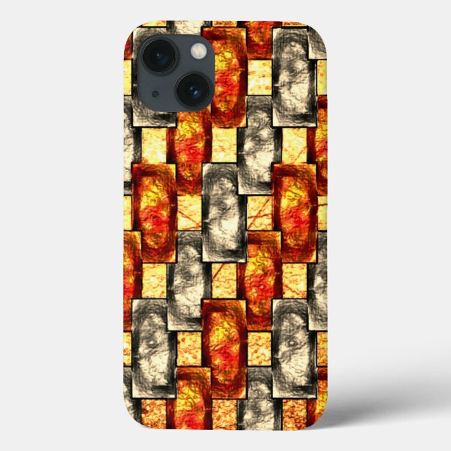 Rechteckige, beige und rötliche Schnitte Case-Mate iPhone Hülle (Rückseite)