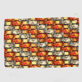 Rechteckige, beige und rötliche Schnitte Golfhandtuch