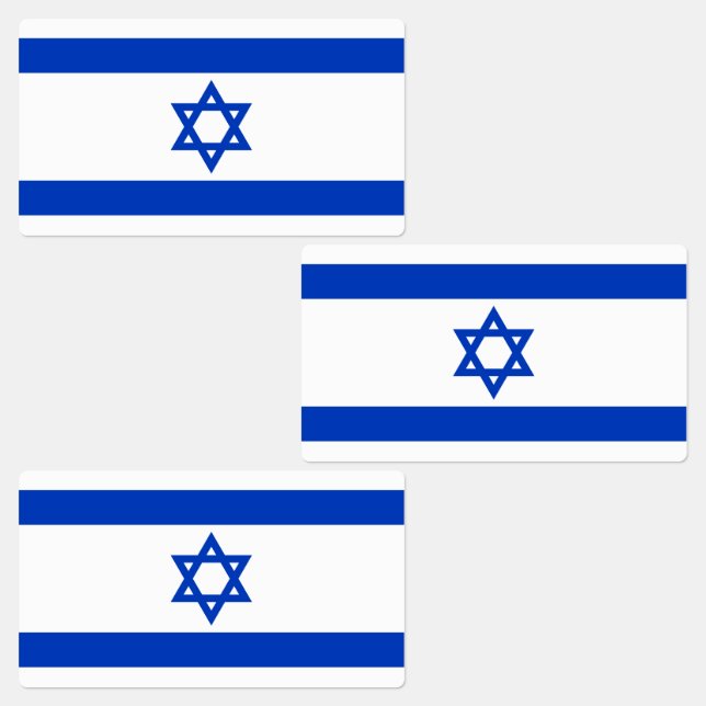 Rechteckige Flagge Israels Etiketten (Gruppe)
