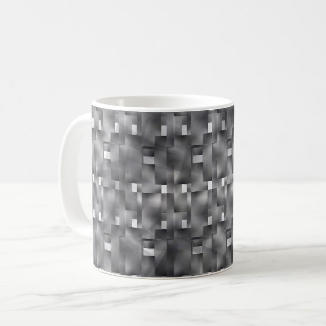 Rechteckige Formen von grauer Farbe und dunklen Fl Kaffeetasse (Vorderseite Links)