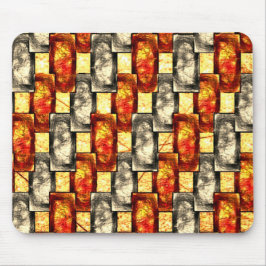 Rechteckige, geschnitzte Stücke in Beige und Rot Mousepad