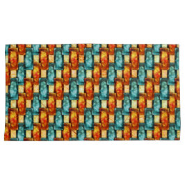 Rechteckige, geschnitzte und gefärbte Teller, Oran Kissenbezug