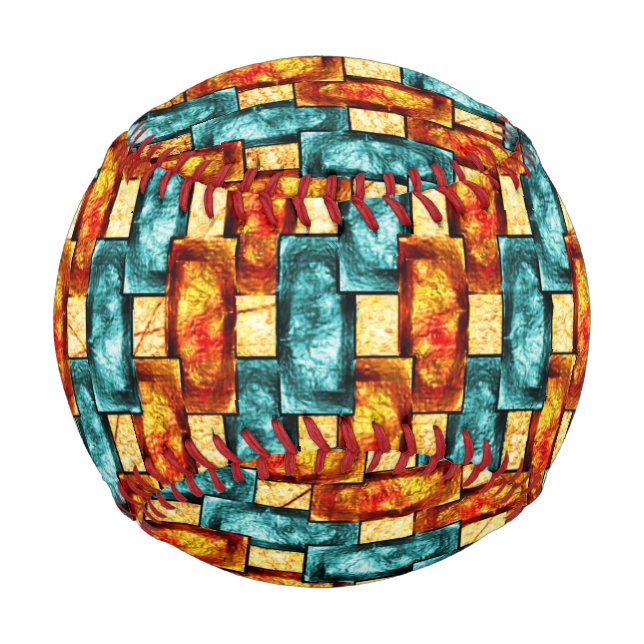 rechteckige, geschnitzte, zyanfarbene Teller Baseball (Vorderseite)