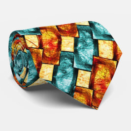 rechteckige, geschnitzte, zyanfarbene Teller Krawatte