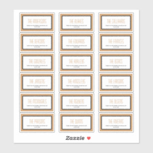 Rechteckige Mocha-Etiketten Aufkleber