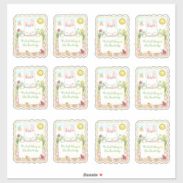 Rechteckige, rosa, sonnige Buchzeichen Aufkleber