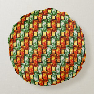 Rechteckige Teller, gehobelt und gebeizt Rundes Kissen