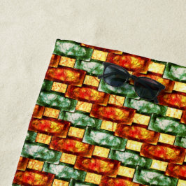 Rechteckige Teller, gehobelt und gebeizt Strandtuch