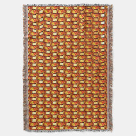 Rechteckige Teller, geschnitzt und farbig, orange Decke