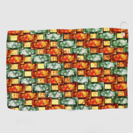 Rechteckige Teller, geschnitzt und gefärbt, rot gr Golfhandtuch