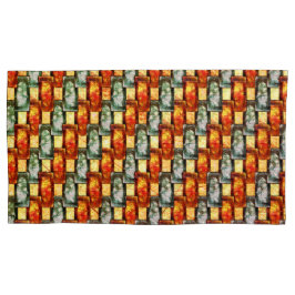 Rechteckige Teller, geschnitzt und gefärbt, rot gr Kissenbezug