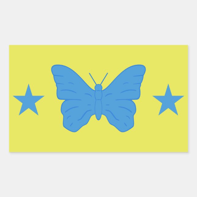 Rechteckiger Aufkleber mit der Flagge von Bady Bas (Vorderseite)