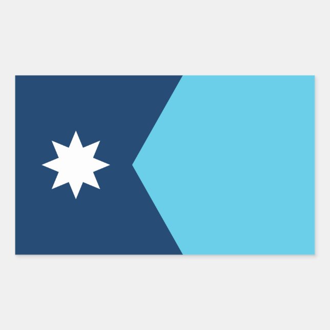 Rechteckiger Aufkleber mit der Flagge von Minnesot (Vorderseite)