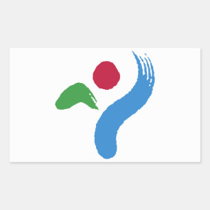 Rechteckiger Aufkleber mit der Flagge von Seoul