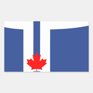 Rechteckiger Aufkleber mit der Flagge von Toronto