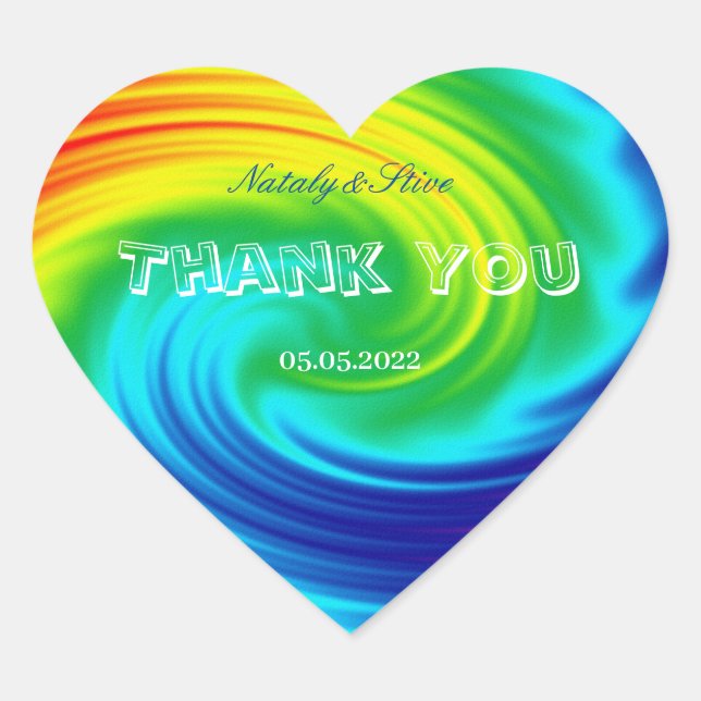 rechteckiger Aufkleber mit Regenbogenspirale (Vorderseite)