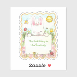 Rechteckiges rosa Sonnenlicht Buchzeichen Aufkleber