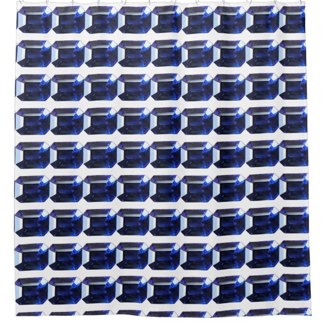 Rechteckiges Sapphire Blue Duschvorhang (Vorderseite)