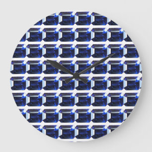 Rechteckiges Sapphire Blue Große Wanduhr