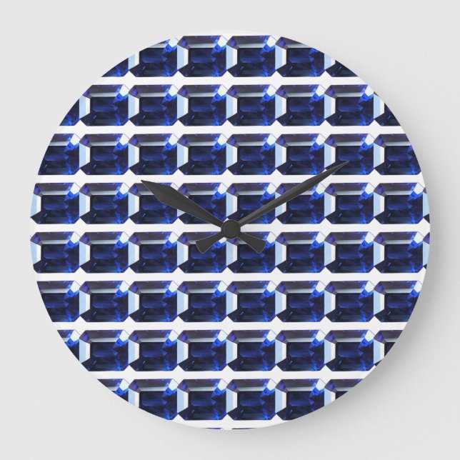 Rechteckiges Sapphire Blue Große Wanduhr (Vorderseite)