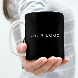 Rechteckiges schwarzes Firmenlogo Kaffeetasse