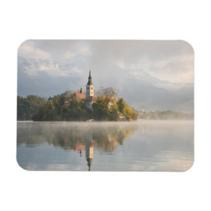 Rechteckmagnet des Foggy Bled Lake Magnet