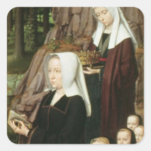 Rechtes Gremium des Jeans de Trompes Quadratischer Aufkleber