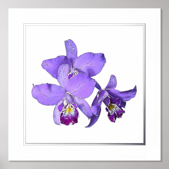 Rechtes Lila Orchid Group Print Poster (Vorderseite)