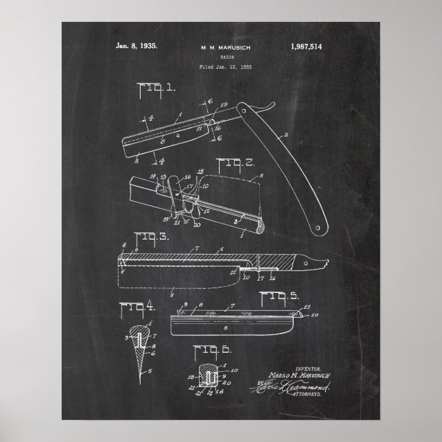 Rechtes Razor Patent Poster (Vorne)