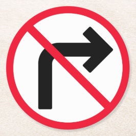 Rechtes Zeichen verboten | Kundenspezifische Round Runder Pappuntersetzer