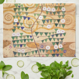 Rechts Teil des Baumes des Lebens von Gustav Klimt Küchentuch