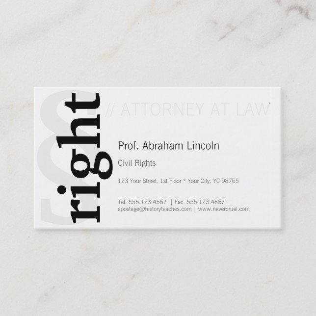 Rechts! Visitenkarte (Vorderseite)