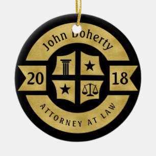 Rechtsanwalt 2018   Dekorativ Golden Keramik Ornament