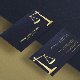 Rechtsanwalt Anwalt Navy Gold Visitenkarte