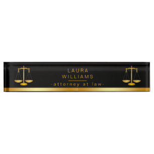 Rechtsanwalt bei Law Gold Black Metal Namensplakette