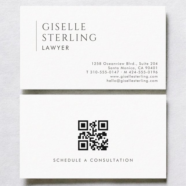 Rechtsanwalt Einfach Moderne Professionelle QR-Cod Visitenkarte (Von Creator hochgeladen)