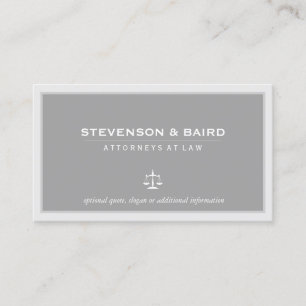 Rechtsanwalt Elegant Gray Business Card Visitenkarte