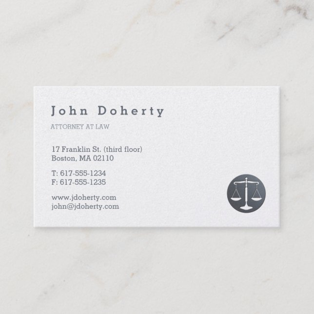 Rechtsanwalt | Elegant Platinum Visitenkarte (Vorderseite)