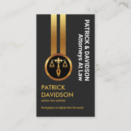 Rechtsanwalt für Grau Excellence Vertical Gold Lin Visitenkarte