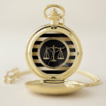 Rechtsanwalt Gesetzesgoldskala-am modernen Taschenuhr<br><div class="desc">Rechtsanwalt Gesetzesgoldskala-an den modernen Streifen-Rechtsanwalt-Taschen-Uhren.</div>
