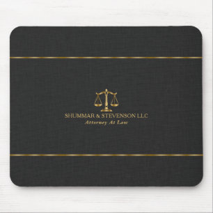 Rechtsanwalt - Goldwaage und Rand auf schwarzem Le Mousepad