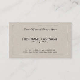 Rechtsanwalt in Beige Imitats Linen Visitenkarte