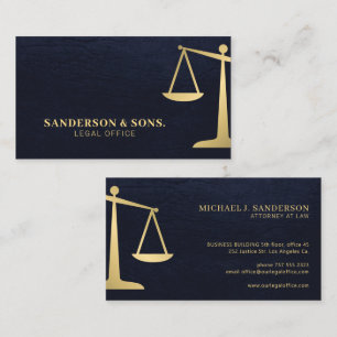 Rechtsanwalt in Gold Navy Visitenkarte