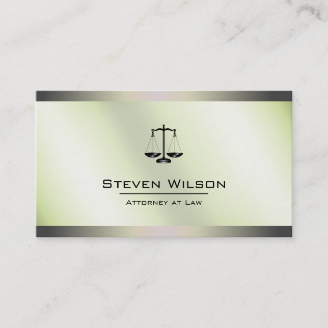Rechtsanwalt in Jura White und Silver Steel Visitenkarte (Vorderseite)