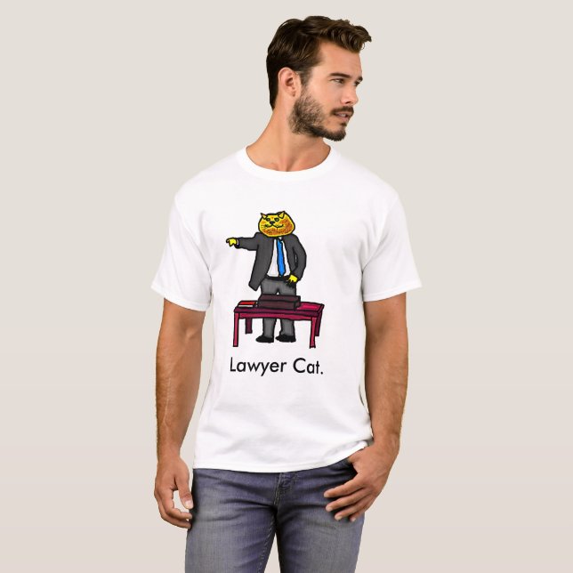 Rechtsanwalt-Katze T-Shirt (Vorne ganz)