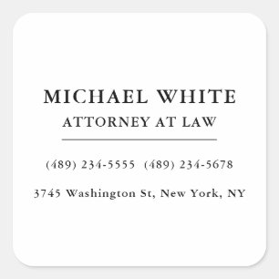 Rechtsanwalt Minimalistisch Beruflich Quadratischer Aufkleber