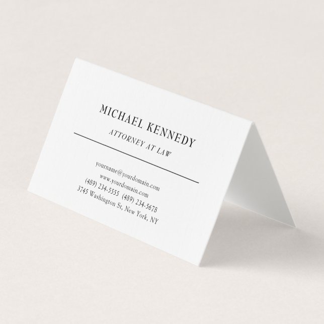 Rechtsanwalt Minimalistisch Classical Pro Linen Visitenkarten (Vorderseite)